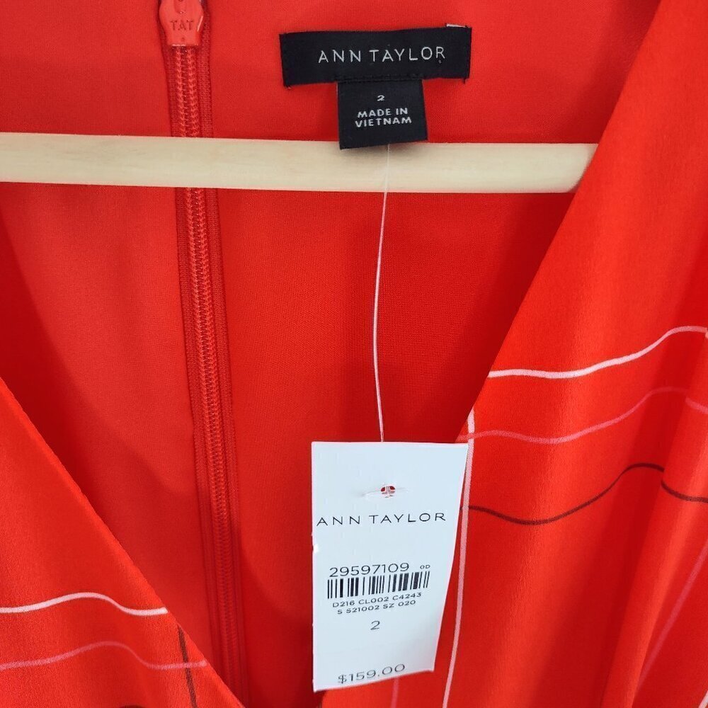 NWT Ann Taylor Dress Size 2 Hi-Low Flowy Hem "Old Money Preppy' Euro Summer Chic - Picture 8 of 9